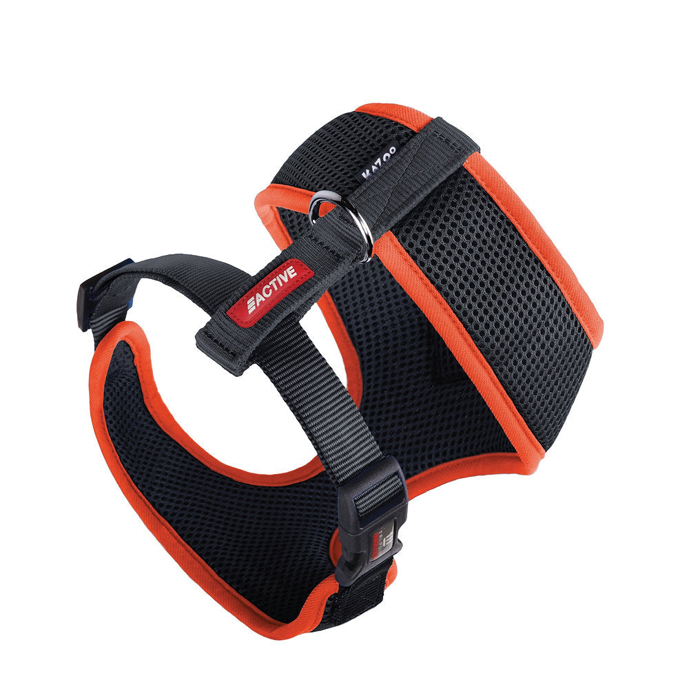 Kazoo Soft Walking Dog Harness Slate/Orange Barks of Love