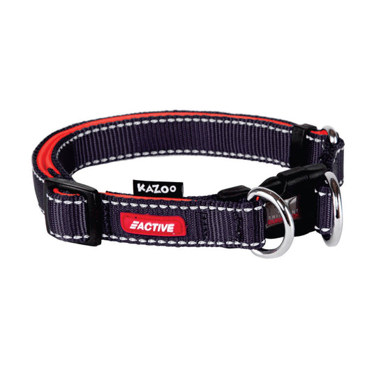 Kazoo Active Adjustable Dog Collar Slate/Orange