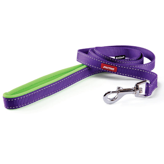 Kazoo Active Dog Lead Purple/Lime