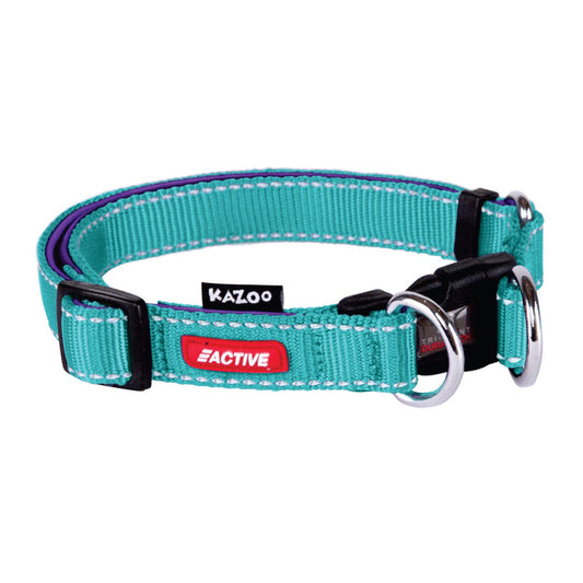 Kazoo Active Adjustable Dog Collar Aqua/Purple