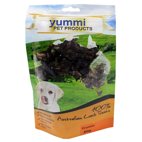 Yummi Lamb Crumble Bites Dog Treats 80g