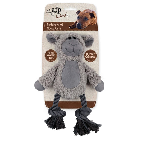 All For Paws Cuddle Dental Sheep with Rope Dog Toy