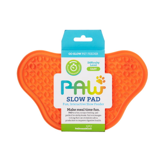 PAW Lick Pad Slow Feeder & Anti-Anxiety Food Mat - Orange