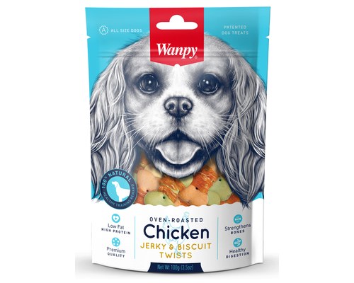 Wanpy Biscuit with Chicken Jerky Dog Treats 100g